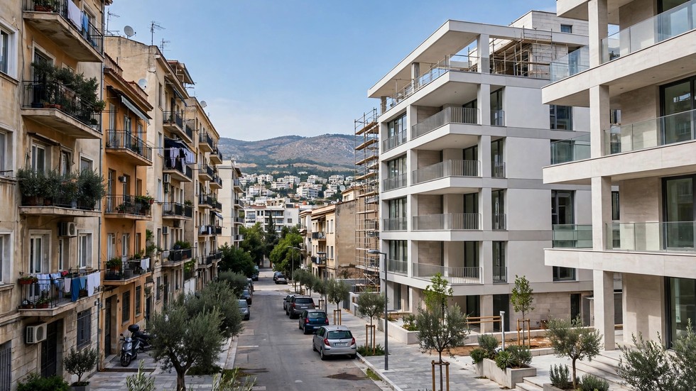 Ακίνητα στην Αθήνα: Πολυκατοικίες και νεόδμητα κτίρια σε συνοικία της Αθήνας