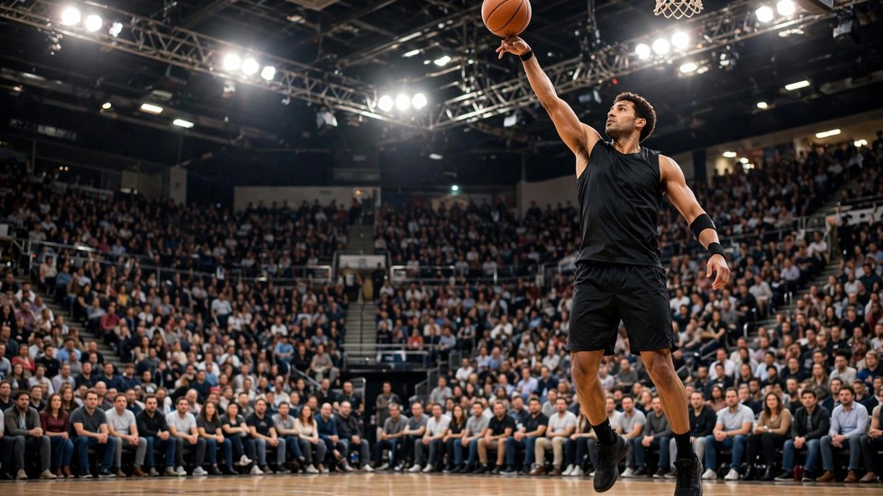 EuroLeague ελληνικές ομάδες: μπασκετμπολίστας σουτάρει σε γεμάτο γήπεδο με φώτα